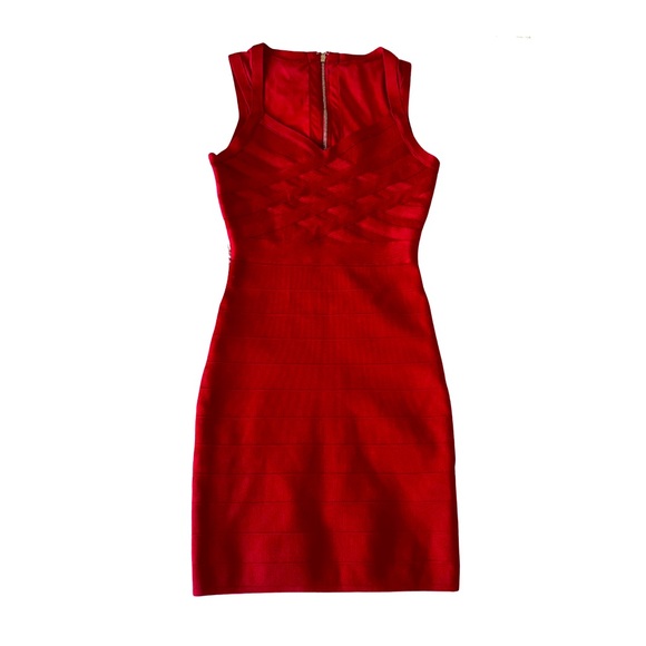 NWOT | Guess Bodycon Red Dress - Picture 6 of 8